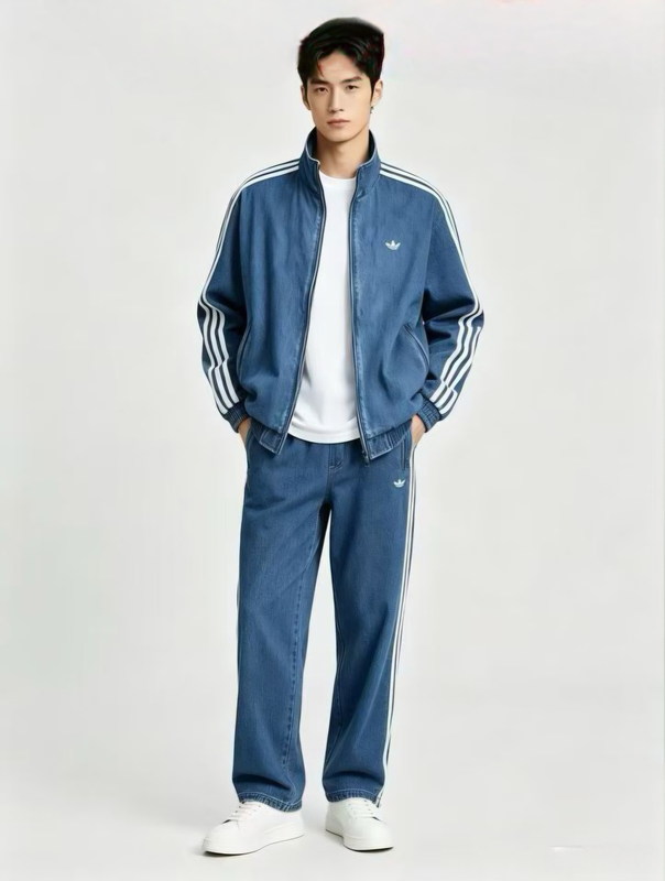 Джинсовый костюм Adidas Firebird Denim синий в магазине Випкросс | Москва