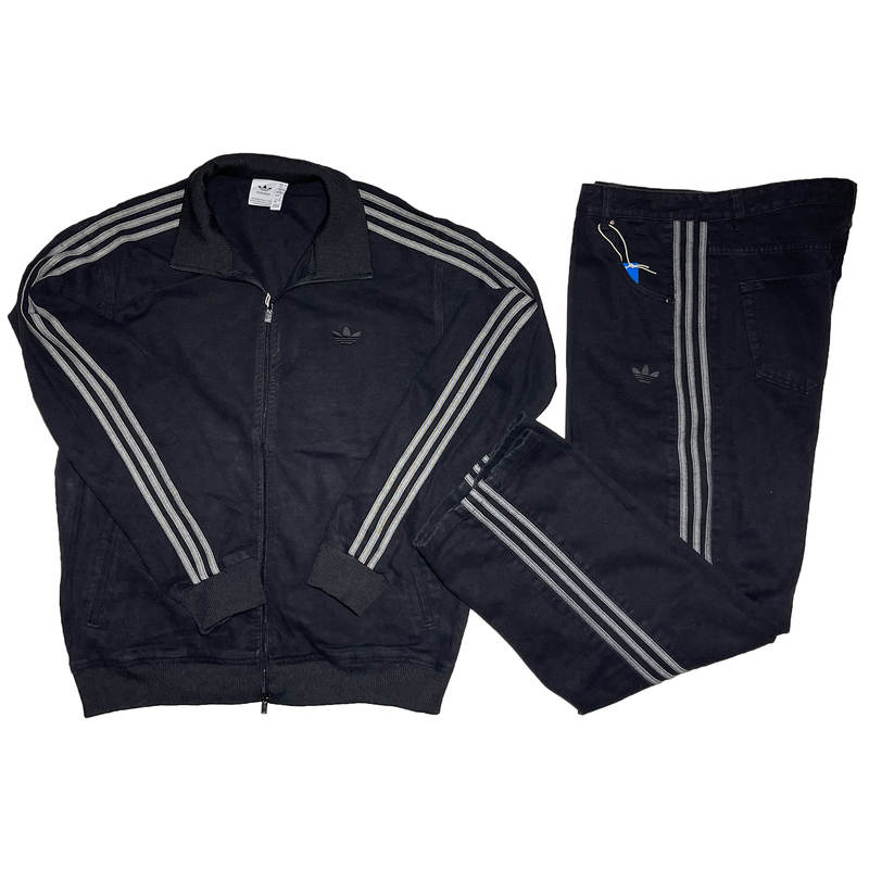 Джинсовый костюм Adidas Firebird Originals черный в магазине Випкросс | Москва